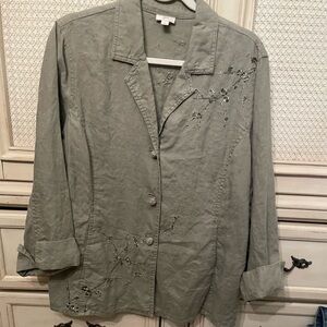 J.Jill 100%linen sage green jacket
